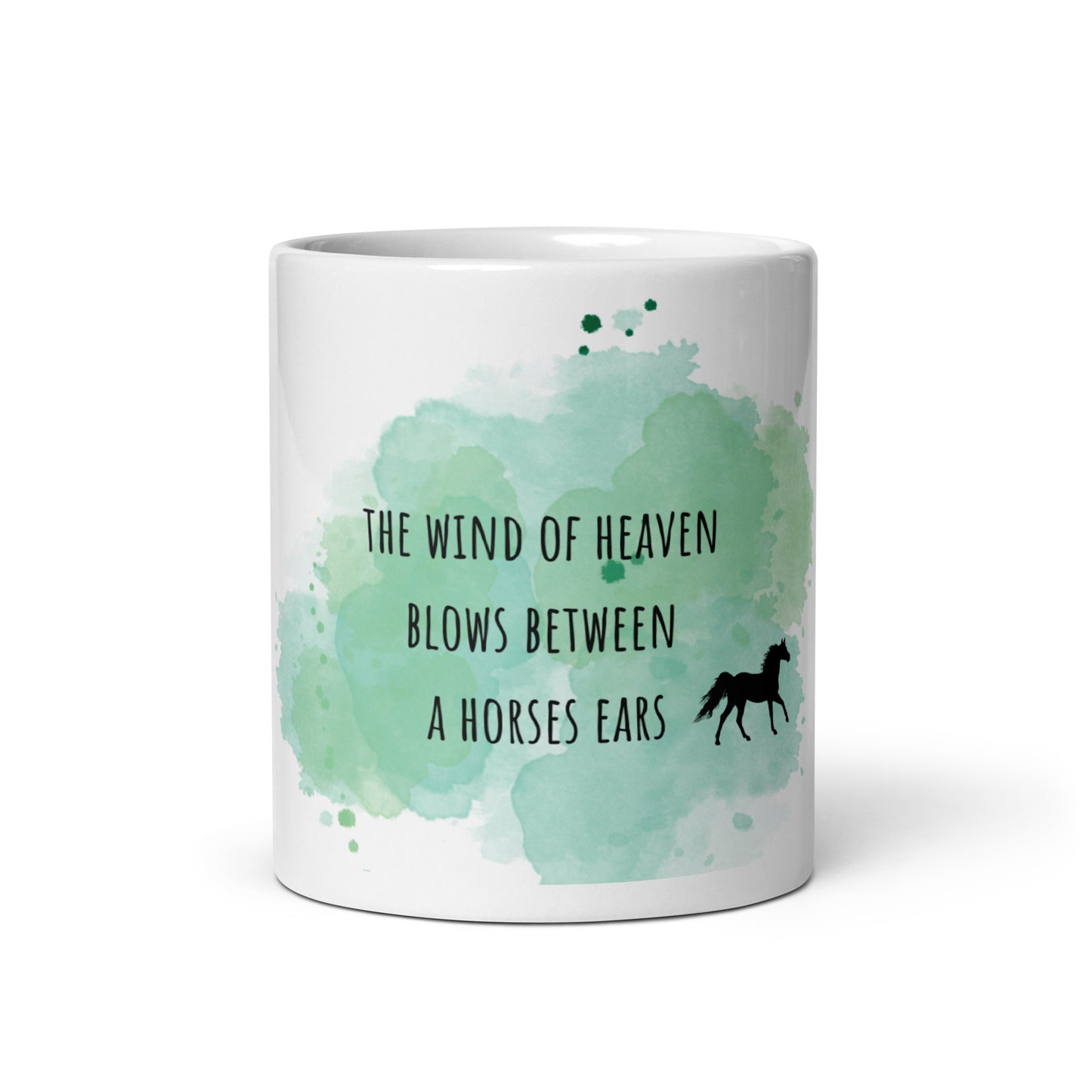 "THE WIND OF HEAVEN BLOWS BETWEEN A HORSES EARS" Keramiktasse